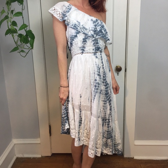 NWT Love Shack Fancy One Shoulder Pamela Dress - Picture 5 of 8